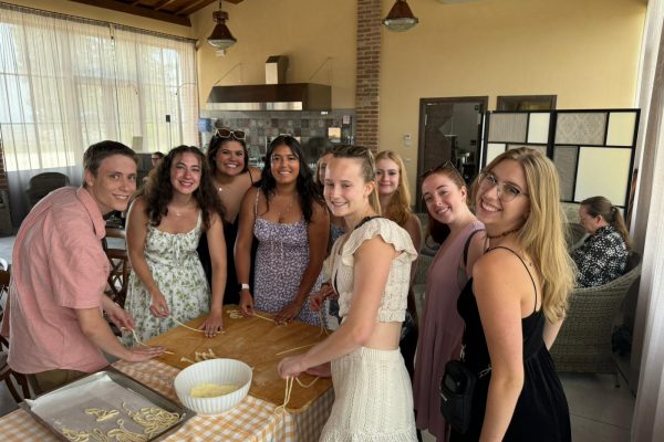 Students making pasta