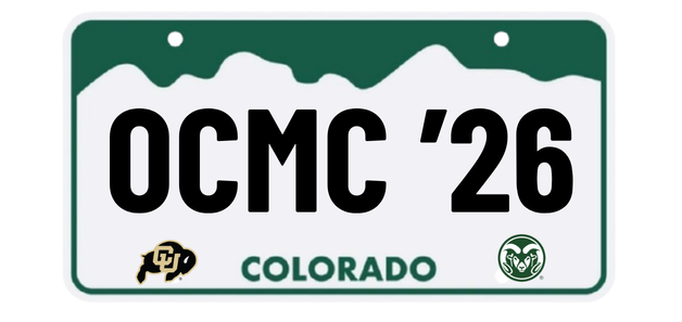 OCMC '26 on Colorado license plate