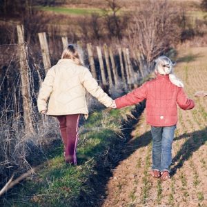 Girls holding hands